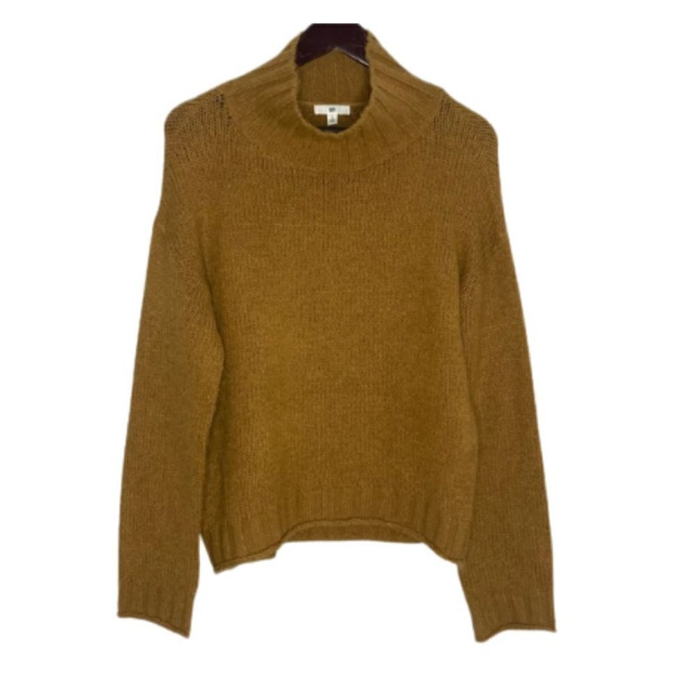 BP. Size Small Fuzzy Mockneck Oversized Mustard Gold Sweater
